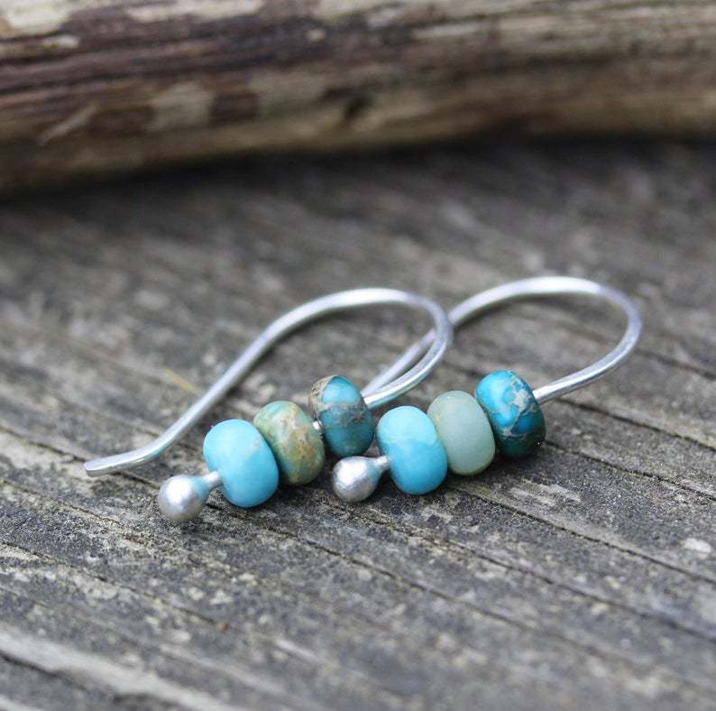 Yuna - Turquoise Retro Earrings for a Unique Vintage Look
