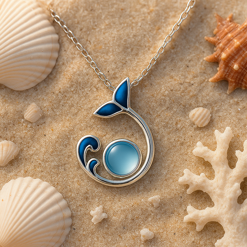 925 Silver Tidal Charm - A Fusion of Elegance and Natural Energy