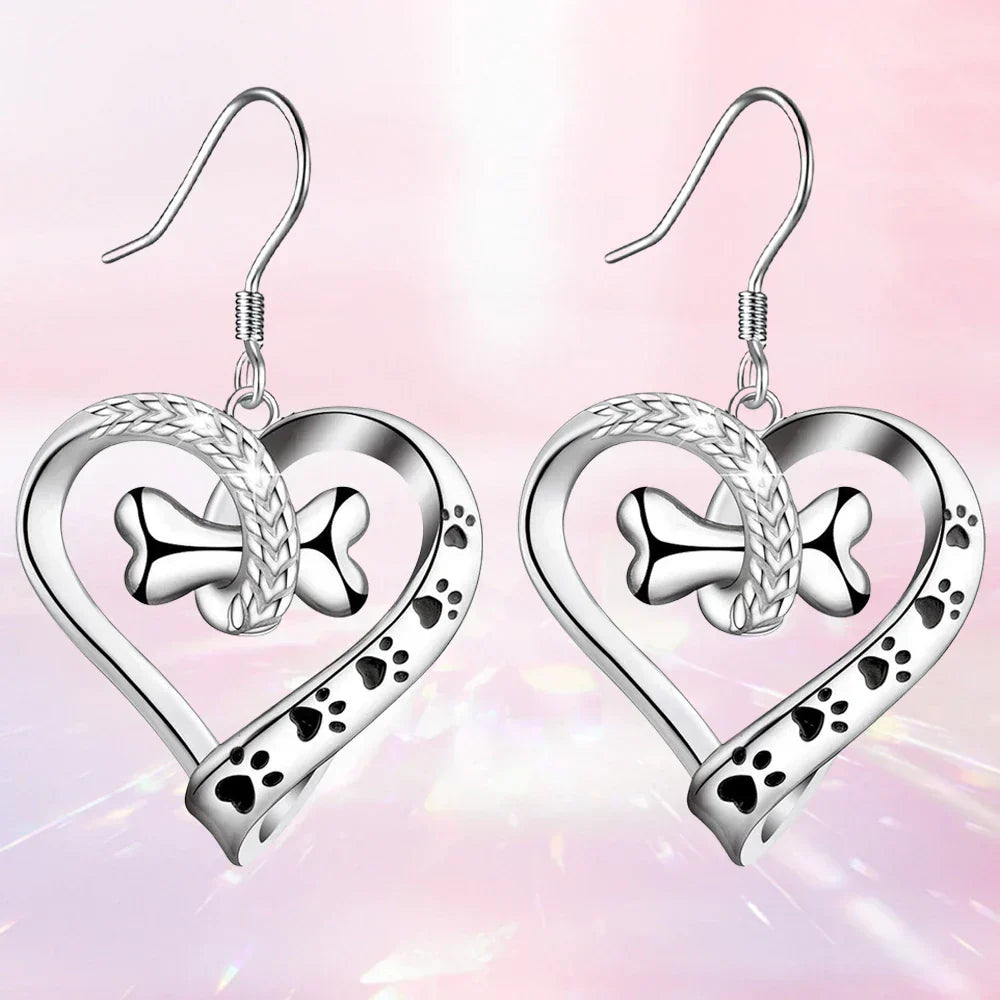 Animal Paw Print Design Jewelry Set - Two-Piece Collection